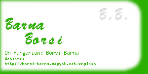 barna borsi business card